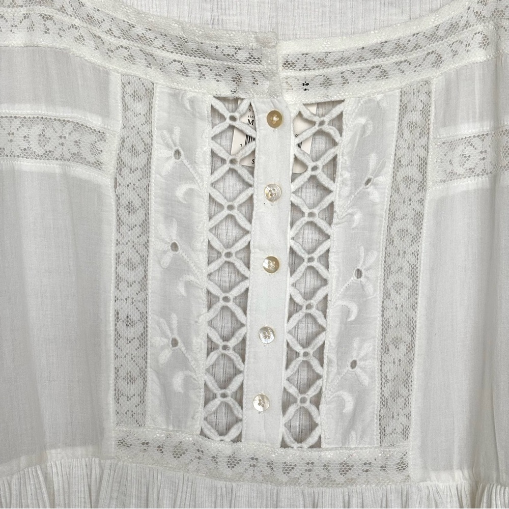 FREE PEOPLE Pretty Please Long Sleeve Embroidered Tunic--M - Picture 6 of 14